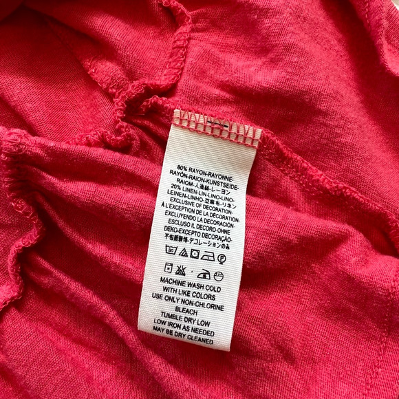 Free People Womens Camelia Peplum Top Red Short Sleeve Scoop Neck Buttons M - Picture 6 of 7